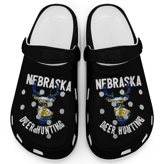 Nebraska Deer Hunting Buck Stag Hunter Clogs