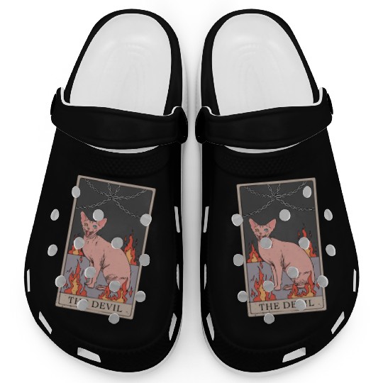 Hairless Cat Devil Tarot Card Design Clogs