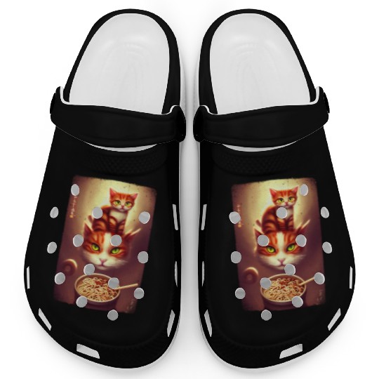 kawaii Japanese cat ramen noodles bowl Clogs