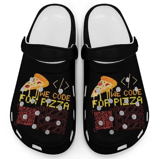 We Code For Pizza | Software Developer Meme Clogs