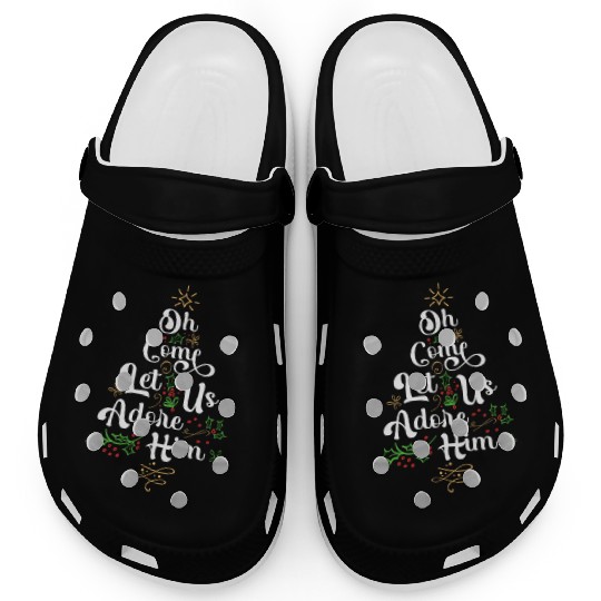 Oh Come Let Us Adore Him Jesus Family Christian Clogs