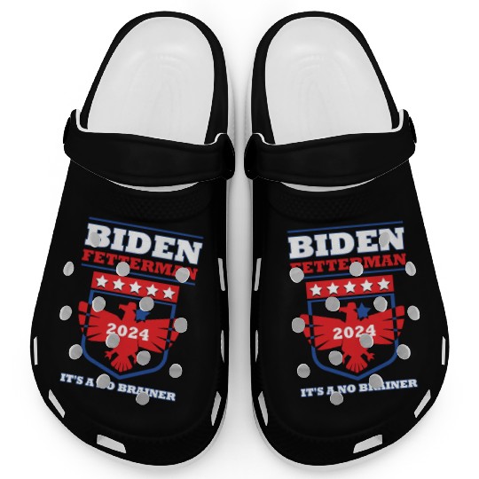 Funny Biden Fetterman 2024 It's a No Brainer Clogs