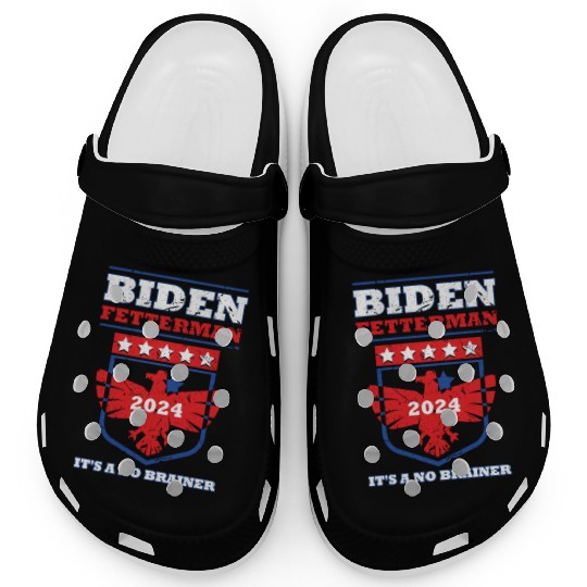 Funny Biden Fetterman 2024 It's a No Brainer Clogs