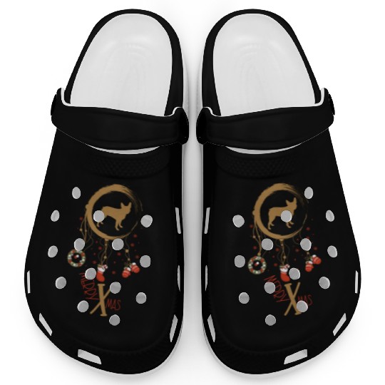 dog dreamcatcher Christmas Boston Terrier Clogs