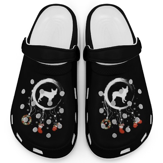 dog dreamcatcher Christmas Boston Terrier Clogs