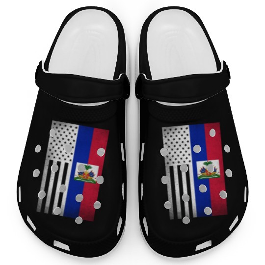 Haiti Design for proud Haitian Americans Clogs