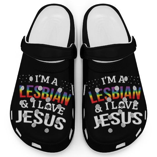 LGBT Gay Pride Lesbian I'm a Lesbian I Love Jesus Clogs