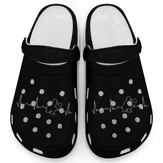 Baseball Catcher. Heart. Love. EKG. Pulse. Beat. Clogs