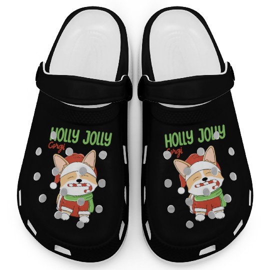 Holly Jolly Corgi Clogs