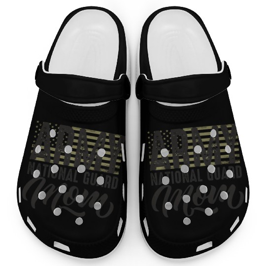Army National Guard Mom with US flag military styl Clogs
