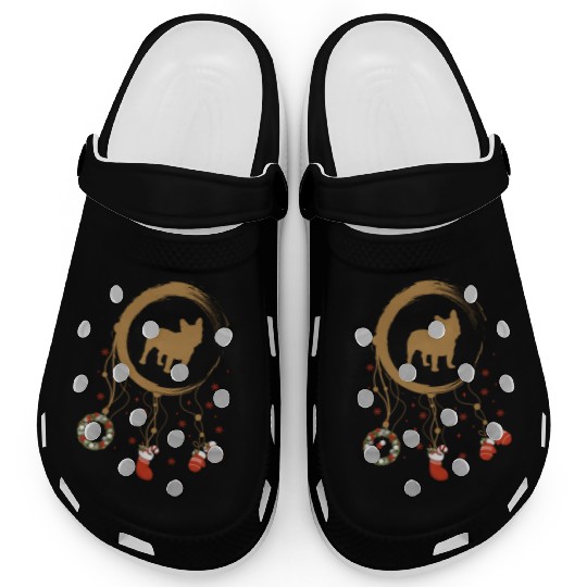 dog dreamcatcher Christmas French Bulldog Clogs