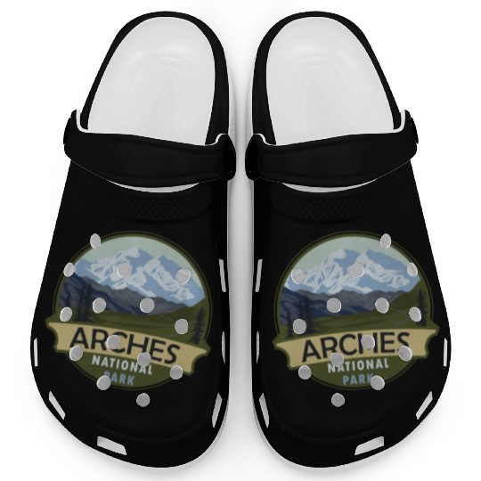 Cool Vintage Retro Arches National Park Mountain Clogs