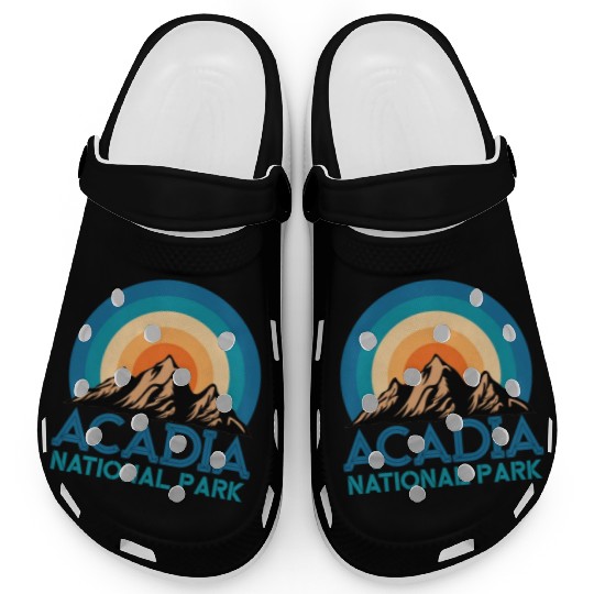 Cool Vintage Retro Acadia National Park Mountain Clogs