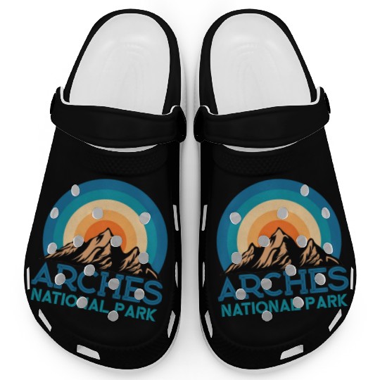 Cool Vintage Retro Arches National Park Mountain Clogs