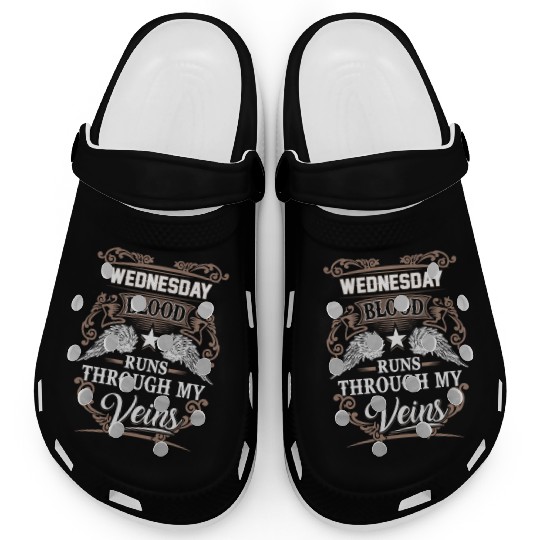 Wednesday Name Clogs - Wednesday Blood Runs Thro