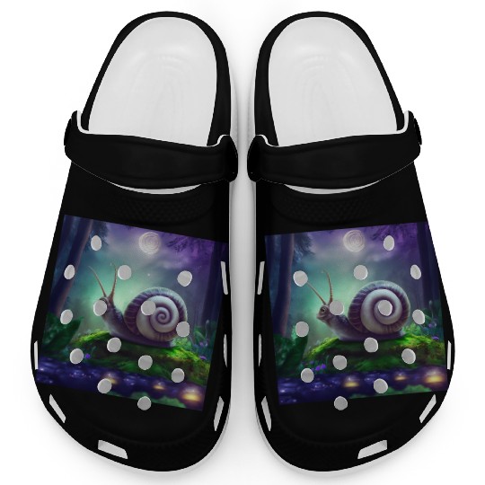 Spiral Moongazing Snail Ombre Aqua Lavender sky Clogs