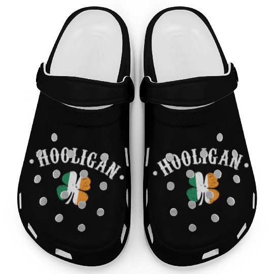 Hooligan St Patricks Day Irish Shamrock Flag Clogs