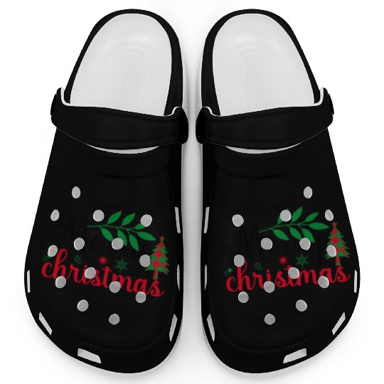 Xmas Merry Christmas Buffalo Plaid Fir Tree Clogs
