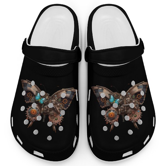 Steampunk mechanical butterfly Clogs