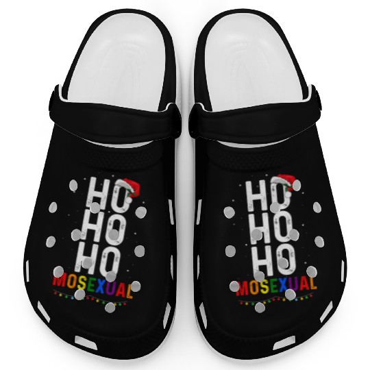 Ho Ho Ho Mosexual Gay Santa LGBT Pun Gay Christmas Clogs
