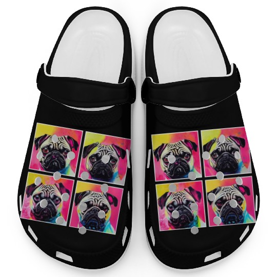 Pug, anime, comic or retro style. I love my dog! Clogs