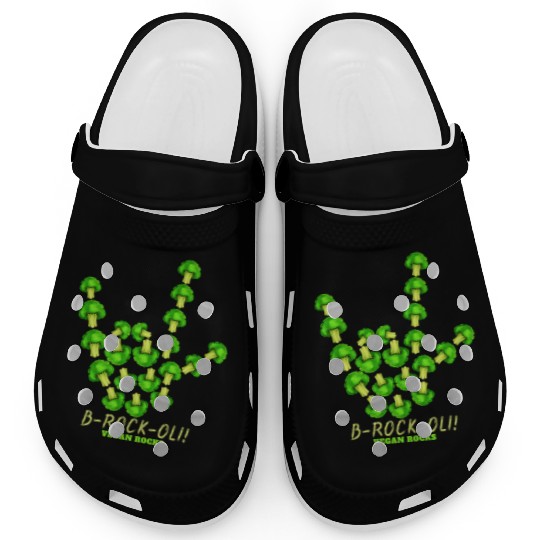 Vegan Rocks, Sign Of Horns With Broccoli, Clogs