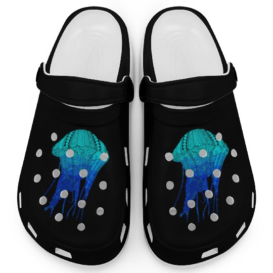 Cool Ocean Blue Tribal Jellyfish Clogs