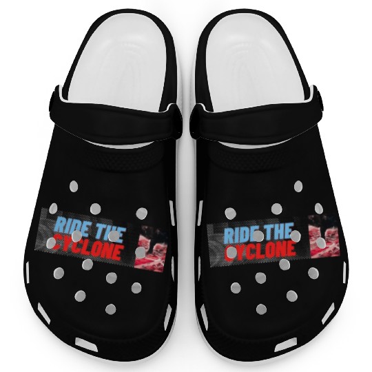 RIDE THE CYCLONE, WEATHER THE STORM Clogs