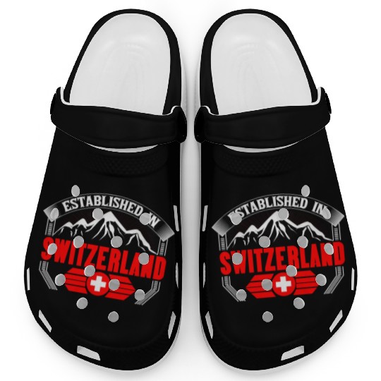 Switzerland Matterhorn Flag Gift Idea Clogs