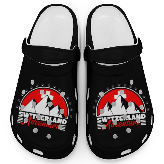 Switzerland Matterhorn Flag Gift Idea Clogs