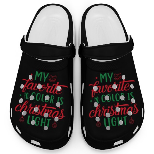 My favorite color is christmas lights, Funny gift Clogs