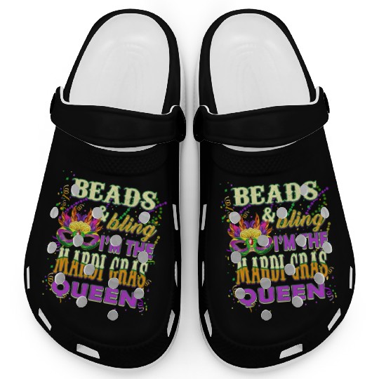 Beads and Bling I'm The Mardi Gras Queen Clogs