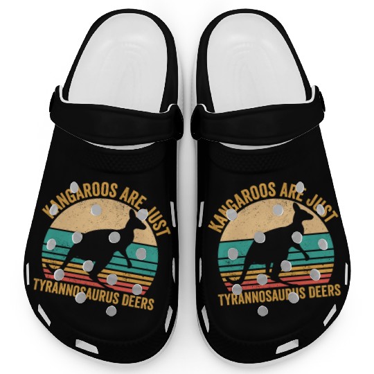 Funny Kangaroo Are Just Tyrannosaurus Deers Retro Clogs
