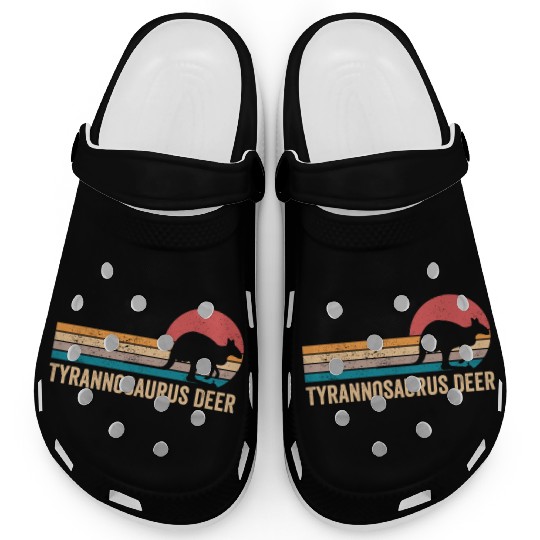 Funny Kangaroo Tyrannosaurus Deer Retro Clogs