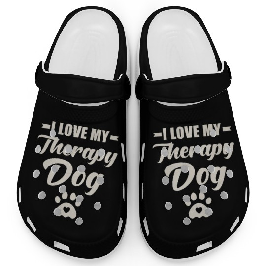 I Love My Therapy Dog Clogs
