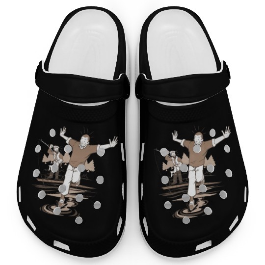 Angry fisherman and boy Angry fisherman and boy in Clogs