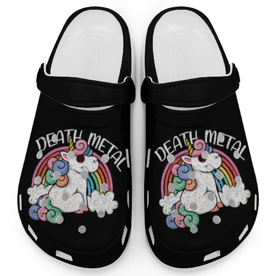 Rainbow Unicorn Satan Love Metal Music Heavy Rock Clogs