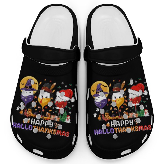 Hallothanksmas Halloween Thanksgiving Christmas Clogs