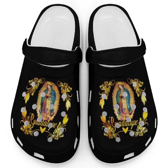 Our Lady Guadalupe Virgin Mary Catholic Decor Clogs