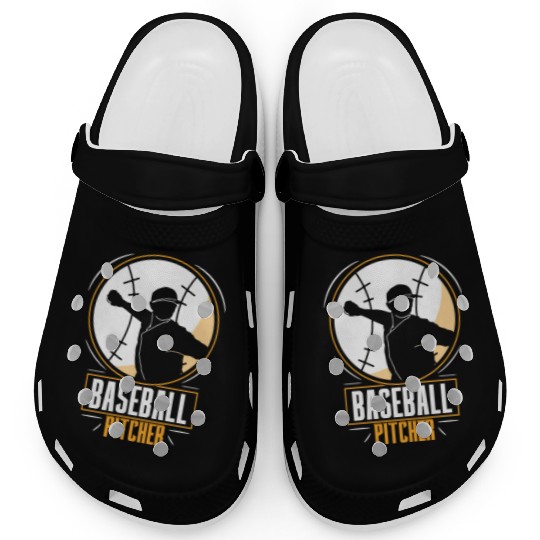 Baseball Pitcher Hobby Player Sayings Clogs