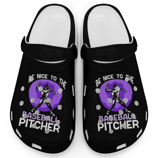 Be Nice To The Baseball Pitcher Hobby Player Clogs