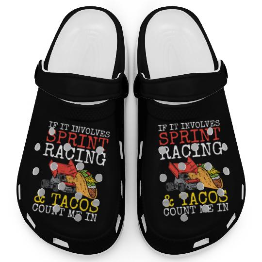 Tacos & Sprint Car Racing Racer Taco Mexican Food Clogs