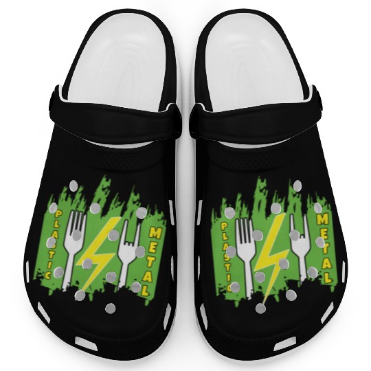 Rock Sign Funny Fork Metal Kid Music Lover Rocker Clogs