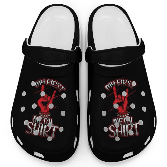 Metal Kid Rocker Sign Rock Hand First Metal Clogs