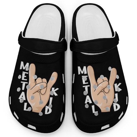 Rocker Rock Sign Rock Hand Metal Kid Music Lover Clogs