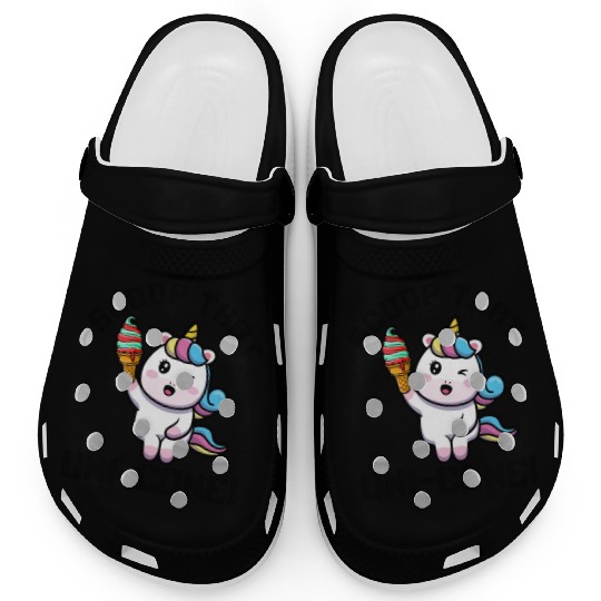 Rainbow Cute Unicorn Ice Cream Lover Mythical Clogs