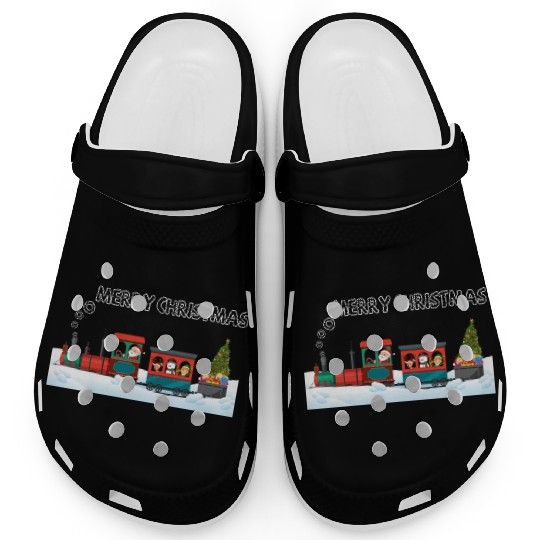 Christmas Steam Train Santa Snowman Tree Clogs