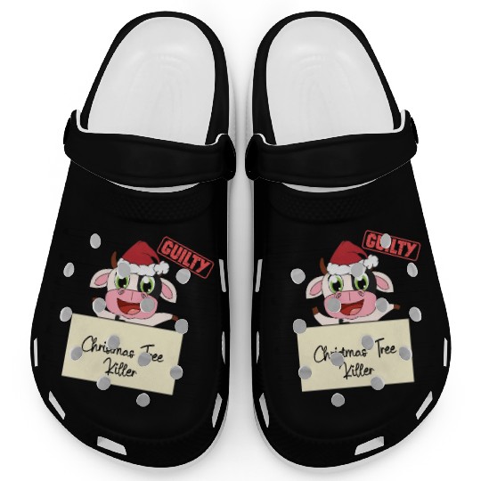 cow christmas funny prison Clogs