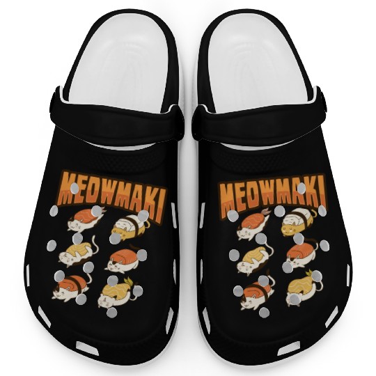 Cat Sushi Meow Design for a Cat Lady or Cat Mom Clogs
