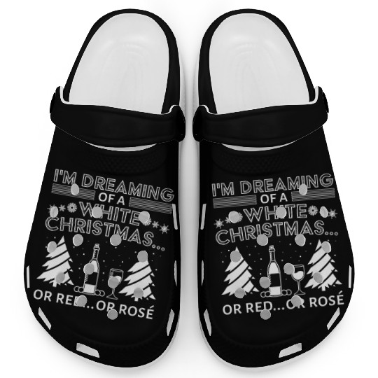 White Christmas Wine Merry Christmas Wine Glass Clogs